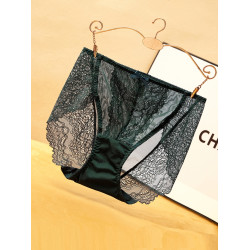 大碼蕾絲抗菌內褲女 高腰無痕透明性感簡約加肥加大短褲胖MM200斤