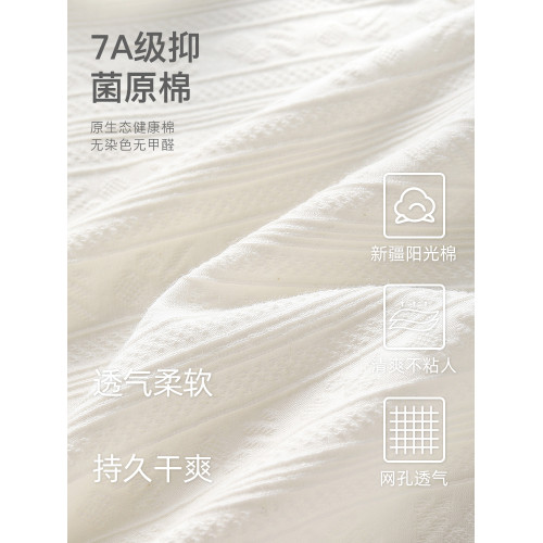 【3條裝】7A抑菌A類嬰兒棉女士內褲純棉白色女生基礎品質三角褲 【3條裝】7A抑菌A類嬰兒棉女士內褲純棉白色女生基礎品質三角褲