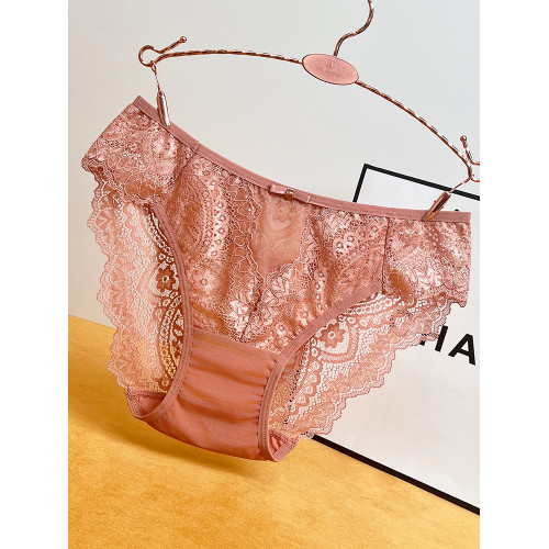 大碼內褲女胖mm200斤蕾絲性感網紗透明薄款無痕中腰短褲春夏新款