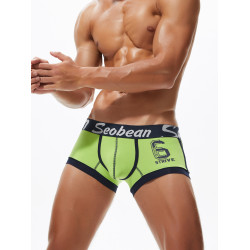 低腰U凸男士平角內褲純棉性感緊身囊袋四角褲頭青年潮男運動內褲