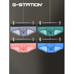 G-STATION超薄透氣男士小平角褲超低腰性感彈力緊身透氣速乾內褲