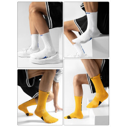 子墨籃球美式襪子男運動秋冬厚款中筒跑步純棉毛巾底長筒羽毛球襪