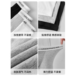 佐印男士內褲純棉平角褲薄款舒適抑菌純色透氣青少年男生白色短褲