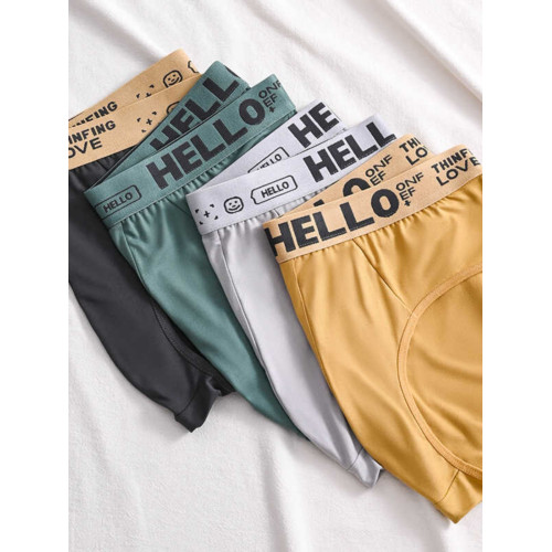 男生三角內褲簡約舒適底褲寬松透氣中腰大碼青年潮流運動短褲