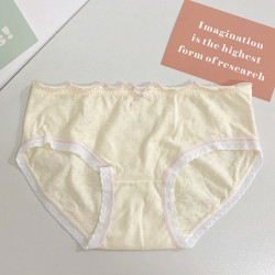 Twentyone香草夾心~法式甜美純色可愛少女純棉襠中腰三角褲內褲女