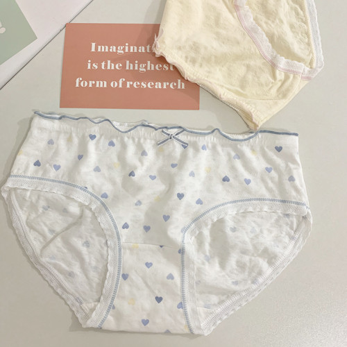 Twentyone香草夾心~法式甜美純色可愛少女純棉襠中腰三角褲內褲女 Twentyone香草夾心~法式甜美純色可愛少女純棉襠中腰三角褲內褲女