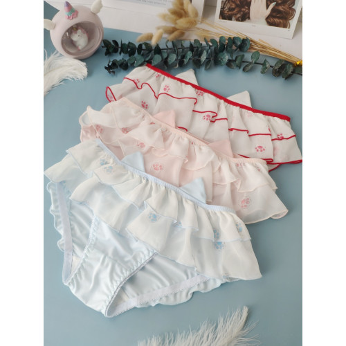 4028小蔥內衣新款貓爪裙邊內褲少女心三角褲可愛牛奶絲胖次二次元 4028小蔥內衣新款貓爪裙邊內褲少女心三角褲可愛牛奶絲胖次二次元