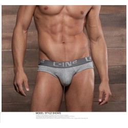 C-IN2舒適純棉男士三角褲性感低腰透氣純色吊環U凸顯大cin2男內褲