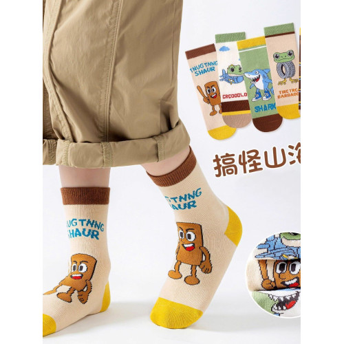 男童襪子防臭吸汗山海經兒童春秋中筒棉襪中大童學生卡通可愛女童 男童襪子防臭吸汗山海經兒童春秋中筒棉襪中大童學生卡通可愛女童