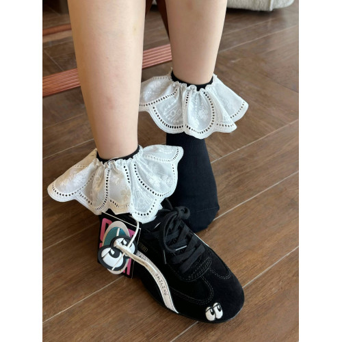 白色花邊襪子女中筒短襪純棉春夏款芭蕾風配德訓鞋ins韓系堆堆襪 白色花邊襪子女中筒短襪純棉春夏款芭蕾風配德訓鞋ins韓系堆堆襪