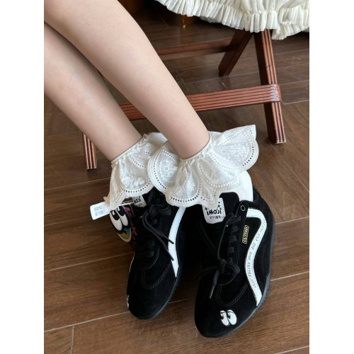 白色花邊襪子女中筒短襪純棉春夏款芭蕾風配德訓鞋ins韓系堆堆襪 白色花邊襪子女中筒短襪純棉春夏款芭蕾風配德訓鞋ins韓系堆堆襪