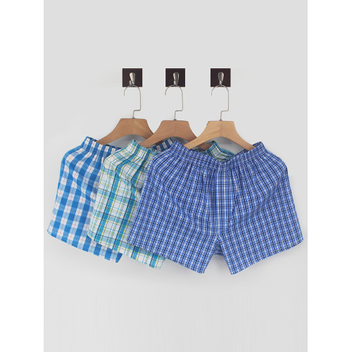 三條裝阿羅褲男士純棉寬松加大碼平四角內褲舒適透氣潮居家短睡褲 三條裝阿羅褲男士純棉寬松加大碼平四角內褲舒適透氣潮居家短睡褲