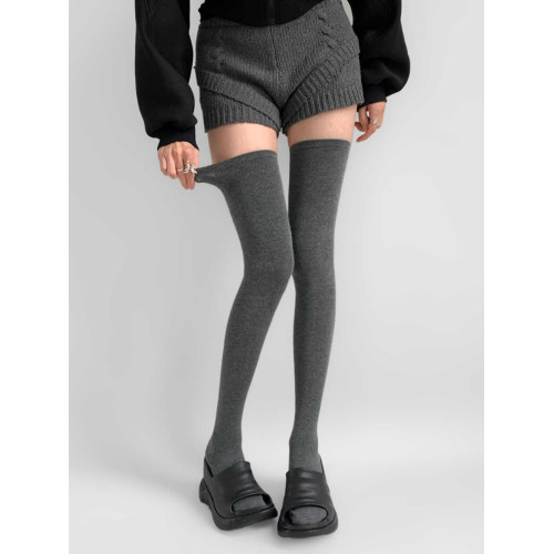 夜間教習室加長過膝襪女春秋顯瘦灰色長筒襪子日系學院風jk大腿襪 夜間教習室加長過膝襪女春秋顯瘦灰色長筒襪子日系學院風jk大腿襪