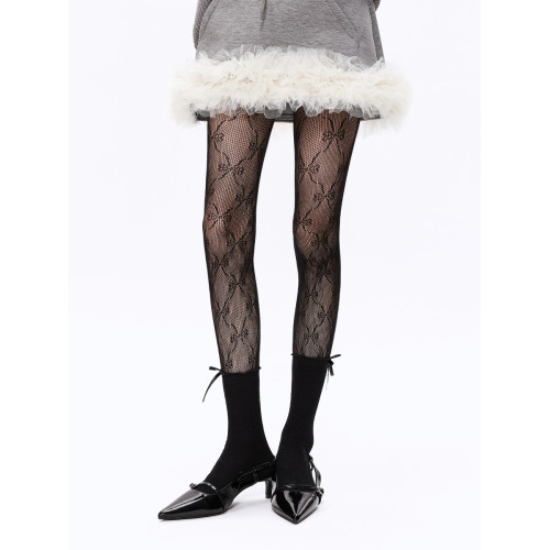 mingoto彌搆春秋蝴蝶結曡穿連褲襪鏤空薄款蕾絲網襪jk白色絲襪 mingoto彌搆春秋蝴蝶結曡穿連褲襪鏤空薄款蕾絲網襪jk白色絲襪