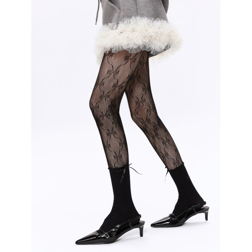 mingoto彌搆春秋蝴蝶結曡穿連褲襪鏤空薄款蕾絲網襪jk白色絲襪 mingoto彌搆春秋蝴蝶結曡穿連褲襪鏤空薄款蕾絲網襪jk白色絲襪