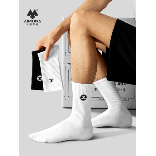 子墨襪子男士刺綉純棉紗線7A抗菌防臭秋冬長筒白色運動潮休閒長襪 子墨襪子男士刺綉純棉紗線7A抗菌防臭秋冬長筒白色運動潮休閒長襪