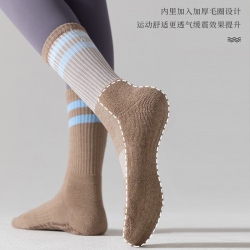 胖梨日記矽膠防滑瑜珈襪女健身訓練運動普拉提舞蹈中筒襪純棉襪子 胖梨日記矽膠防滑瑜珈襪女健身訓練運動普拉提舞蹈中筒襪純棉襪子