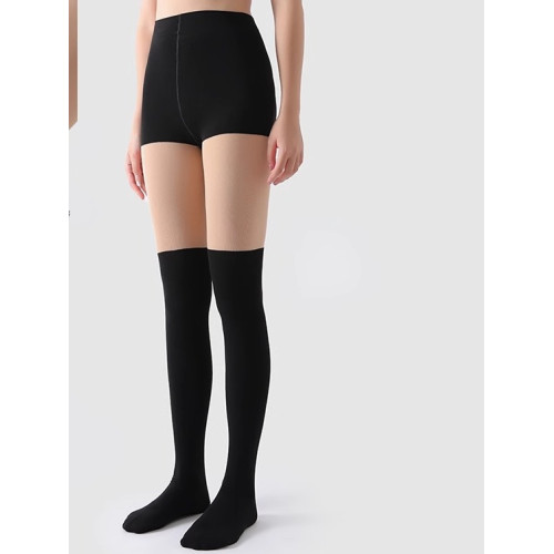 大碼假大腿拼接過膝襪三合一絲襪假兩件小腿襪加肥加大打底褲春秋 大碼假大腿拼接過膝襪三合一絲襪假兩件小腿襪加肥加大打底褲春秋