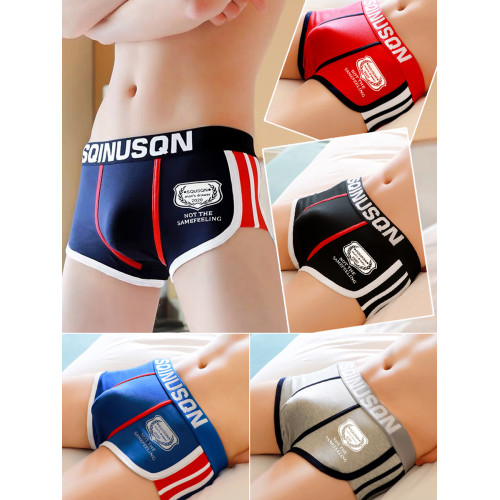 4條潮牌男士內褲韓版青年平角褲透氣純棉個性潮流褲衩男四角褲頭 4條潮牌男士內褲韓版青年平角褲透氣純棉個性潮流褲衩男四角褲頭