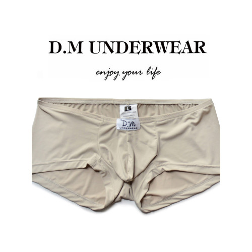 D.M男內褲 低腰性感激凸純色字母平角褲 錦綸絲滑透氣四角褲彈力 D.M男內褲 低腰性感激凸純色字母平角褲 錦綸絲滑透氣四角褲彈力