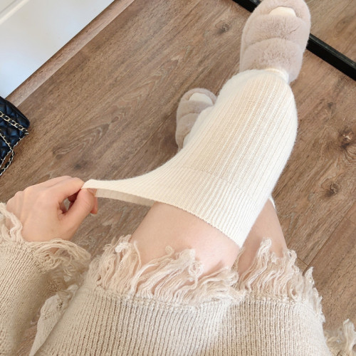 秋冬加絨米白色過膝襪女加厚保暖燕麥色羊毛大腿襪子咖色長筒靴襪 秋冬加絨米白色過膝襪女加厚保暖燕麥色羊毛大腿襪子咖色長筒靴襪
