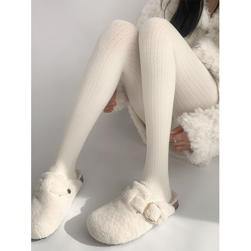 夜間教習室灰色連褲襪秋冬顯瘦白色打底襪子女秋款日系麻花打底褲 夜間教習室灰色連褲襪秋冬顯瘦白色打底襪子女秋款日系麻花打底褲