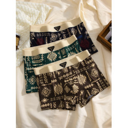 【爆款】美式復古男士內褲冰絲夏季男生平角褲中腰四角褲高彈透氣