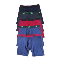 男士運動內褲透氣網眼速乾冰絲平角褲防磨腿中長款健身跑步四角褲