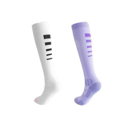 運動壓縮襪羽毛球跑步騎行室內透氣顯瘦毛巾底瑜珈少女壓力小腿襪