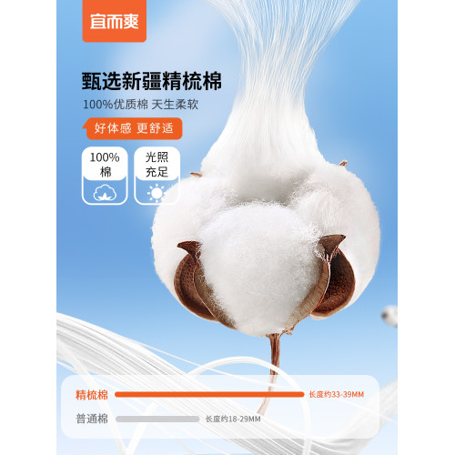 [3條]宜而爽羅紋純棉內褲男100%棉寬松高腰三角褲中老年爸爸褲衩