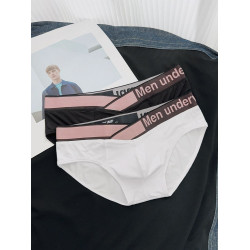 2條裝男士內褲V型腰帶三角褲低腰莫代爾舒適簡約純色男生底褲