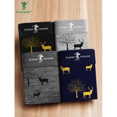 PLOVER啄木鳥純棉男士內褲抗菌平角褲頭印花透氣短褲男生四角褲衩 PLOVER啄木鳥純棉男士內褲抗菌平角褲頭印花透氣短褲男生四角褲衩