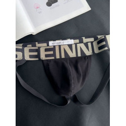 2條純棉丁字褲男士雙丁內褲純白色男生U凸囊袋性感空三角短褲頭