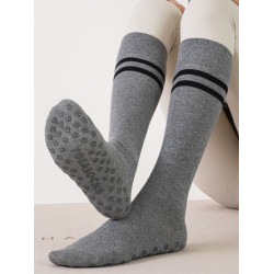 新款條紋瑜珈襪子專業防滑長筒普拉提襪女韓版運動專用地板小腿襪