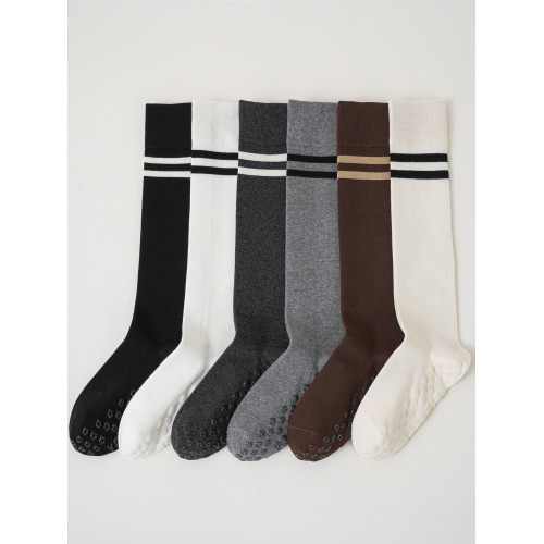 新款條紋瑜珈襪子專業防滑長筒普拉提襪女韓版運動專用地板小腿襪 新款條紋瑜珈襪子專業防滑長筒普拉提襪女韓版運動專用地板小腿襪