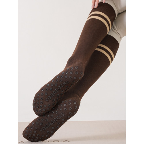 新款條紋瑜珈襪子專業防滑長筒普拉提襪女韓版運動專用地板小腿襪 新款條紋瑜珈襪子專業防滑長筒普拉提襪女韓版運動專用地板小腿襪