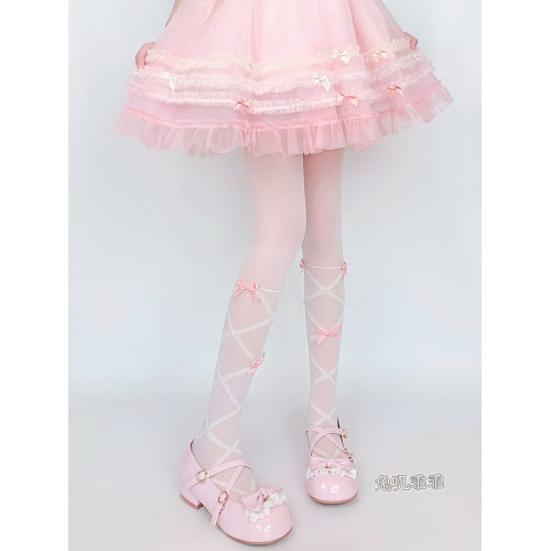 甜美少女芭蕾風絲襪奶白色蝴蝶結連褲襪純欲少蘿薄款洛麗塔襪子薄 甜美少女芭蕾風絲襪奶白色蝴蝶結連褲襪純欲少蘿薄款洛麗塔襪子薄
