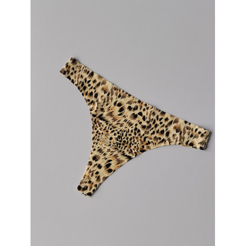 運動內褲冰絲無痕一片式女士性感豹紋丁字褲健身瑜珈跑步吸濕排汗