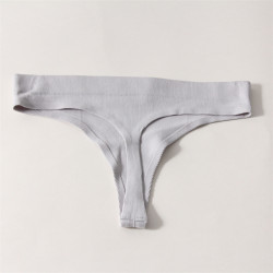 歐美單！高腰羅紋速乾運動內褲女錦綸面料透氣跑步瑜珈健身丁字褲