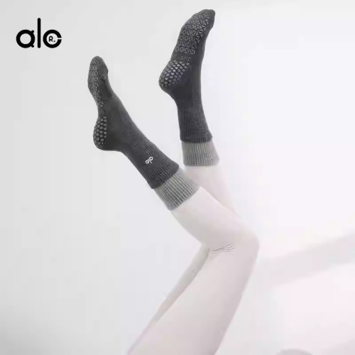 Aloneadv美式瑜珈襪女透氣中筒防滑襪室內舞蹈運動健身普拉提襪子
