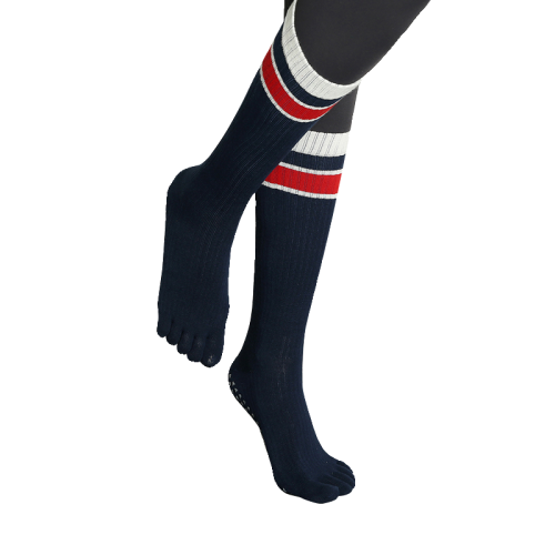 yoga瑜珈襪子防滑專業女中筒室內運動分趾普拉提五指襪過膝長筒襪