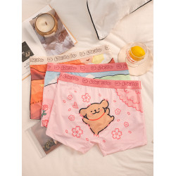戀愛奶狗~男士冰絲內褲秋冬卡通可愛四角短褲透氣2025新款平角褲