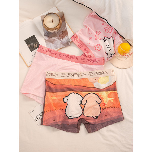 戀愛奶狗~男士冰絲內褲秋冬卡通可愛四角短褲透氣2025新款平角褲 戀愛奶狗~男士冰絲內褲秋冬卡通可愛四角短褲透氣2025新款平角褲