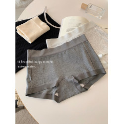簡約純色內褲女中腰純棉抑菌7A加長襠包臀無痕不夾臀女生平角褲夏