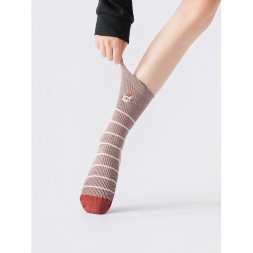 秋冬瑜珈襪防滑楓葉紅系列日系復古保暖地板襪兔絨親膚軟糯百搭女