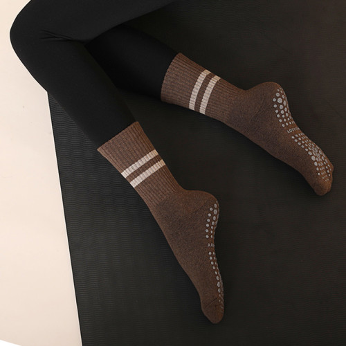 瑜珈襪秋冬防滑加絨加厚長筒中筒五指保暖普拉提初學者專業女室內