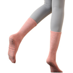 中長筒瑜珈襪秋冬季加厚加絨保暖防滑毛圈室內專用運動普拉提襪子