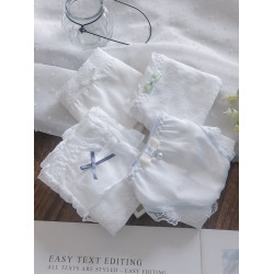 2025新款日系內褲女冰絲中低腰純棉襠少女蕾絲性感純欲透氣三角褲