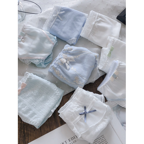 2025新款日系內褲女冰絲中低腰純棉襠少女蕾絲性感純欲透氣三角褲 2025新款日系內褲女冰絲中低腰純棉襠少女蕾絲性感純欲透氣三角褲