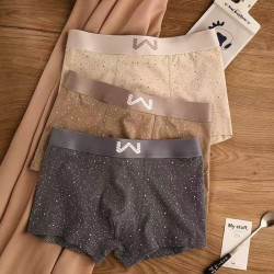 男士內褲平角褲冰絲無痕寬松大碼夏季薄款透氣潮流個性四角短褲頭